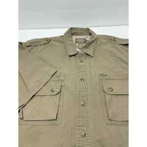 Cabelas Safari Series Short Sleeve Button Shirt Size Large Tall